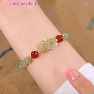 {Fh Fashion} Quà tặng ngày lễ mùa hè Trái tim tình yêu Hạt ngọc bích Vòng tay quyến rũ dành cho nữ Vòng tay tự nhiên thời trang bé gái Quà tặng trang sức tình yêu.