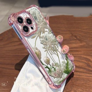 Ốp Điện Thoại Hoa Sang Trọng Cho iPhone 11 16 15 14 13 12 Pro Xs Max XR X 7 8 Plus HD Trong Suốt Vỏ TPU Mềm Vỏ Điện Thoại Di Động Chống Sốc Ốp Lưng Bảo Vệ
