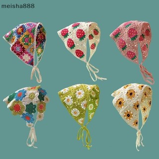 Meisha888 Ngọt Ngào Dễ Thương Dệt Kim Tam Giác Pháp Mục Vụ Phong Cách Dành Cho Nữ Bé Gái Hoa Nhỏ Khăn Trùm Đầu Phụ Kiện Tóc