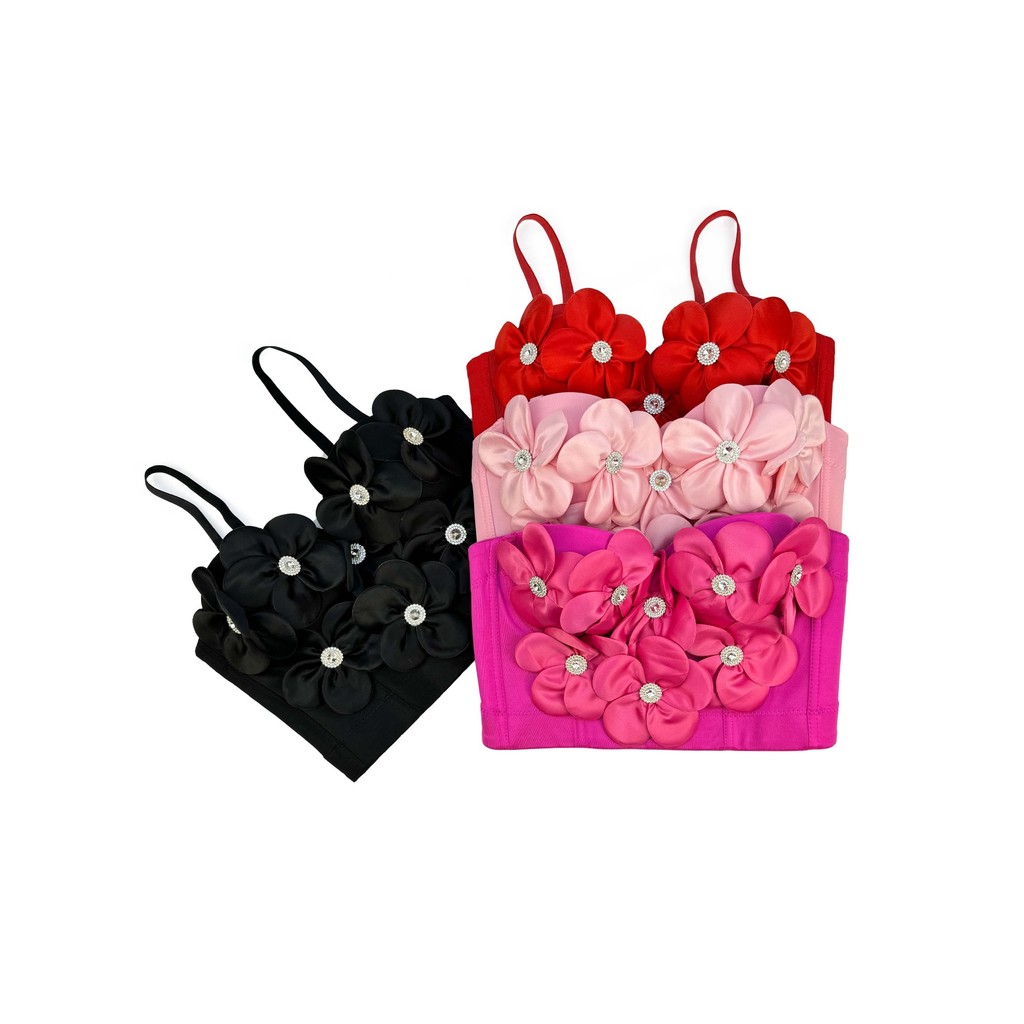 Trắng Ba Chiều Hoa Gợi Cảm Corset Xương Cá Áo Ngực Coaster Cao Cấp Mặc Ngoài Shapewear Sling