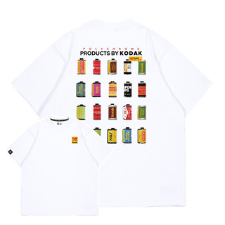 Cotton Nguyên Chất Vui Nhộn Kodak Phim In Hình Mùa Hè Unisex Quần Áo Ngắn Tay