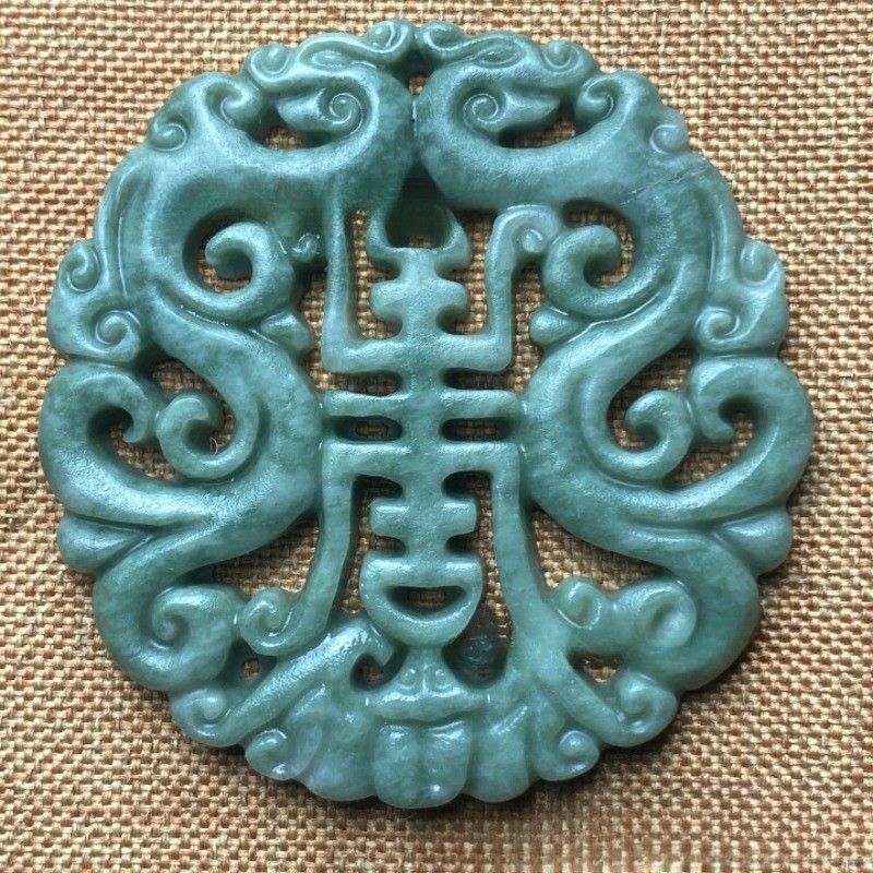 Mặt dây chuyền tự nhiên hình rồng và phượng hoàng, style quý châu - Phụ kiện thời trang cho hanfu