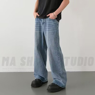 Quần dài nam Zerotogue, quần jean denim vừa vặn dáng rộng cổ điển kiểu Mỹ, quần jean denim giặt hạng nặng