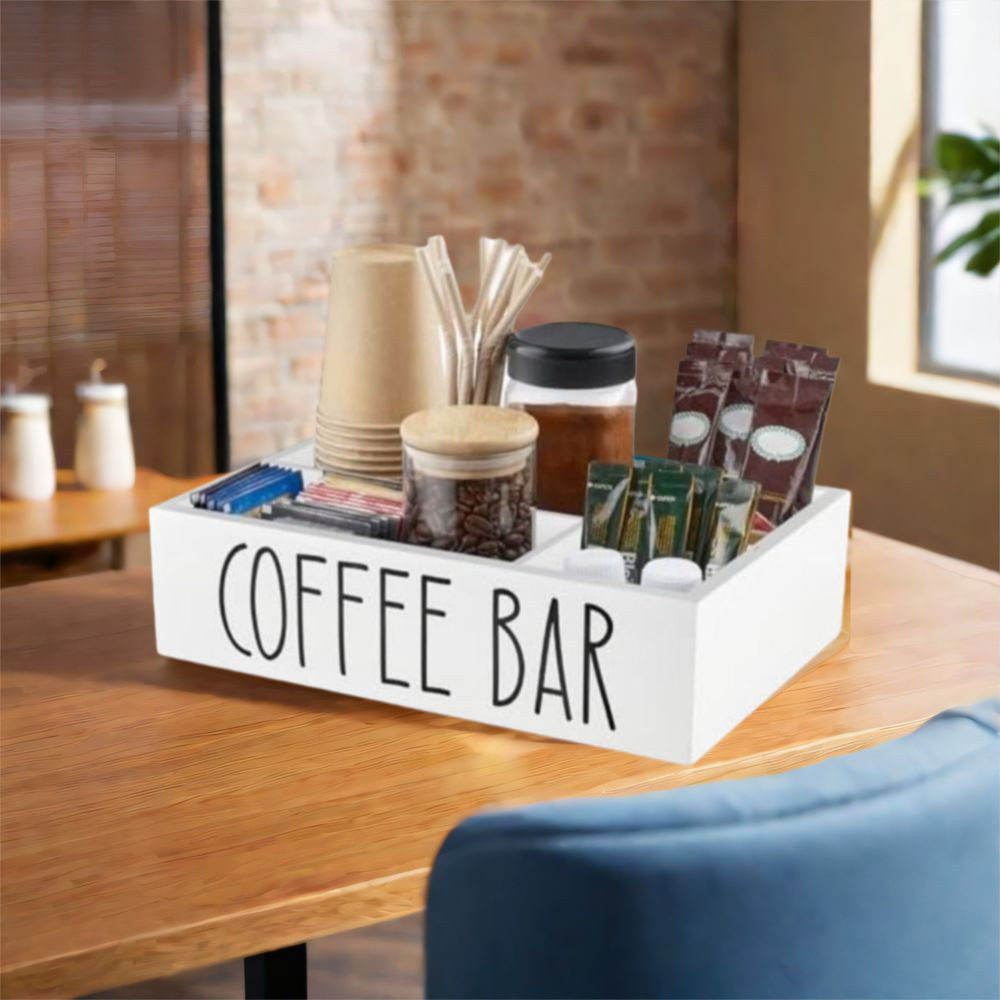Hộp Bảo Quản Trà & Cà Phê JEREMY, Hộp Đựng Cà Phê Bằng Gỗ Dung Tích Lớn Phong Cách Retro, Trang Trí Bàn Ăn Hộ Gia Đình Sáng Tạo 4 Ngăn Để Bàn Hộp Văn Phòng Phẩm Phòng Ngủ