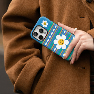 Ốp điện thoại 2 trong 1 Smile Sunflower tương thích với iPhone 15 Pro Max, Apple 16 14 Plus 11 / 12 / 13 Pro Max, vỏ bảo vệ chống sốc mới