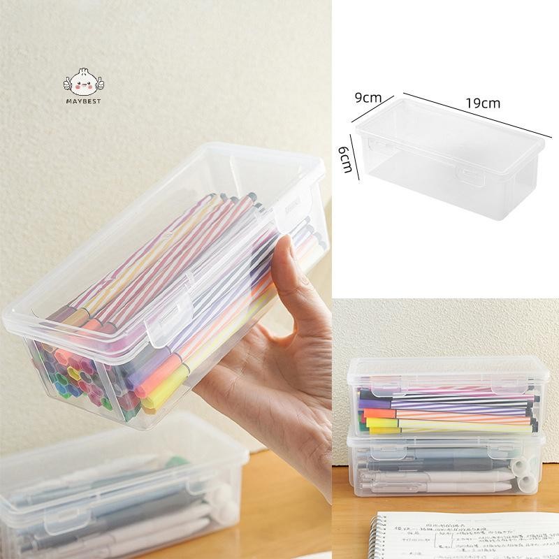 Maybest 1 Hộp Đựng Bút Chì Nhựa Dung Tích Lớn Có Thể Xếp Chồng Trong Suốt Hộp Đựng Đồ Dùng Văn Phòng Hộp Bảo Quản {VN}