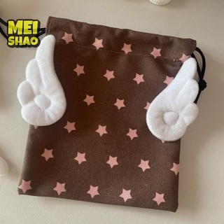MeiShao Thời Trang Canvas Star Bundle Pocket Du Lịch Mỹ Phẩm Văn Phòng Phẩm Chống Bụi Dây Rút Túi Bảo Quản Di Động Túi Tổ Chức