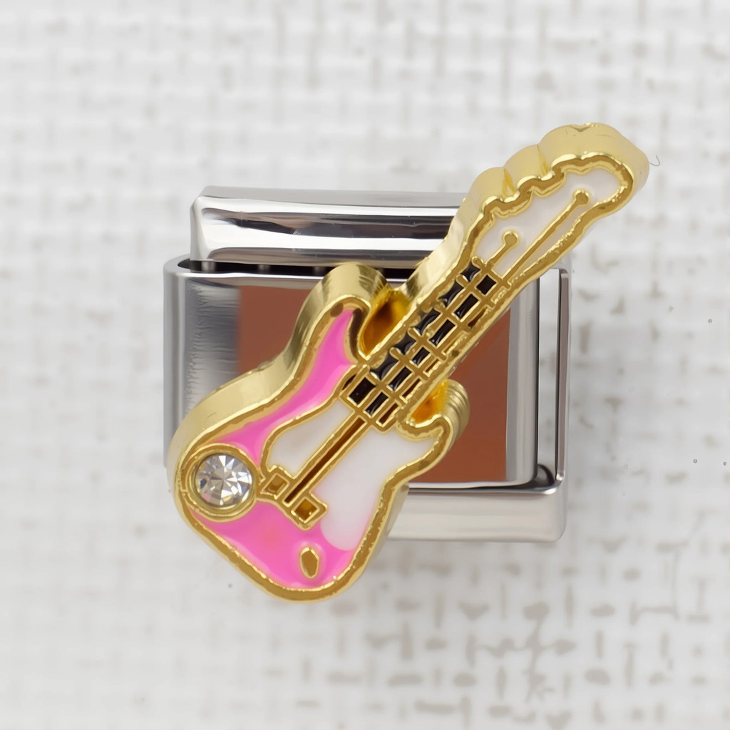 Vòng tay mới với Mickey và Minnie Motifs Vòng tay mô-đun Ý Mickey và Minnie - Vòng tay theo chủ đề Hình vuông lồng vào nhau Dây chuyền lắp ráp thời trang