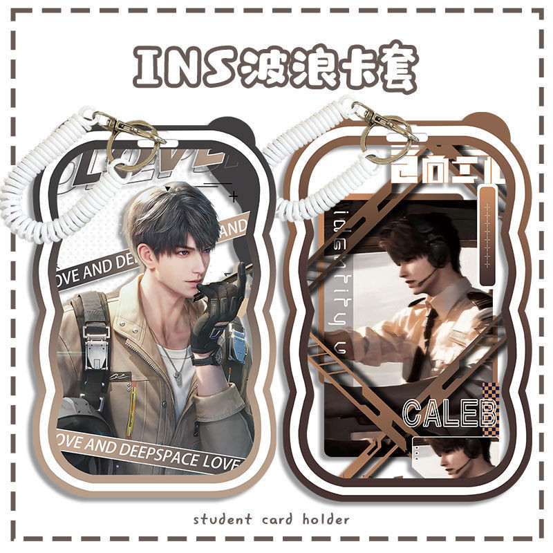 Hộp đựng thẻ ID Caleb Love and Deepspace Hộp đựng thẻ dễ thương có dây lò xo có thể thu vào