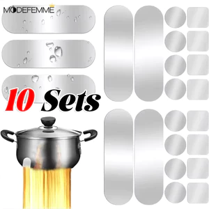 10 Bộ Miếng dán sửa chữa nồi hạng nặng 10 * 3cm, 260°C Băng keo nhôm chịu nhiệt độ cao, chống thấm nước tự dính để sử dụng trong nhà bếp
