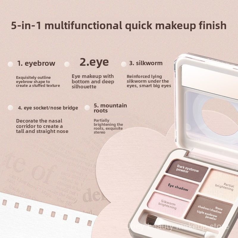 Bảng phấn mắt toàn diện cho lông mày Judydoll, bảng phấn mắt tạo khối, highlight mờ, flash BVQE