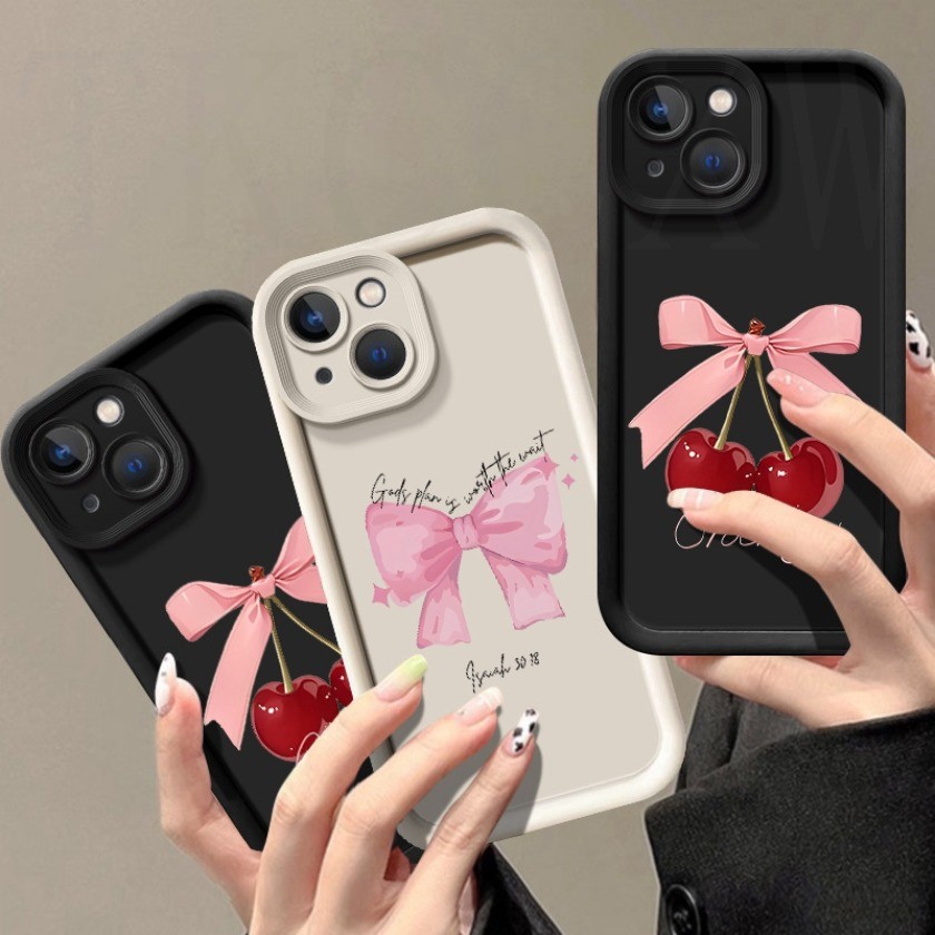 Ốp Silicon Nơ Màu Hồng Anh Đào Cho Realme GT Master Edition Q3 Pro Carnival GT Neo 5 SE 2T Q3S Narzo 50A 50i Prime Mềm Chống Sốc
