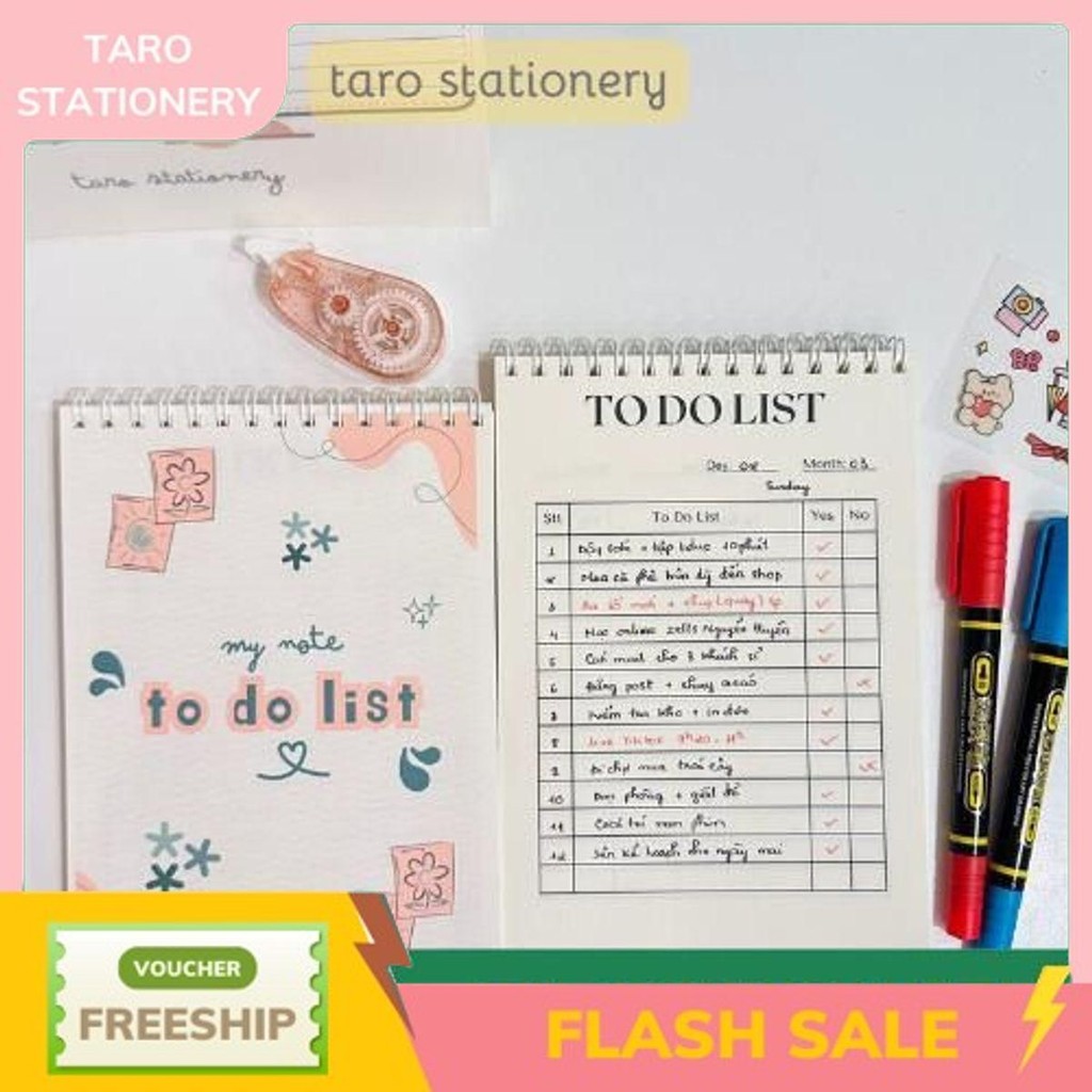 Sổ tay TO DO LIST My Note B6 100 trang Taro Stationery | Shopee Việt Nam
