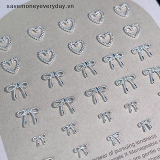 [savemoneyeveryday] 10 Chiếc Hợp Kim Nơ Tình Yêu Móng Tay Nghệ Thuật Quyến Rũ Trang Trí 3D Kim Loại Sang Trọng Nơ Bạc Hình Trang Sức DIY Thiết Kế Làm Móng Tay Đồ Dùng [vn]