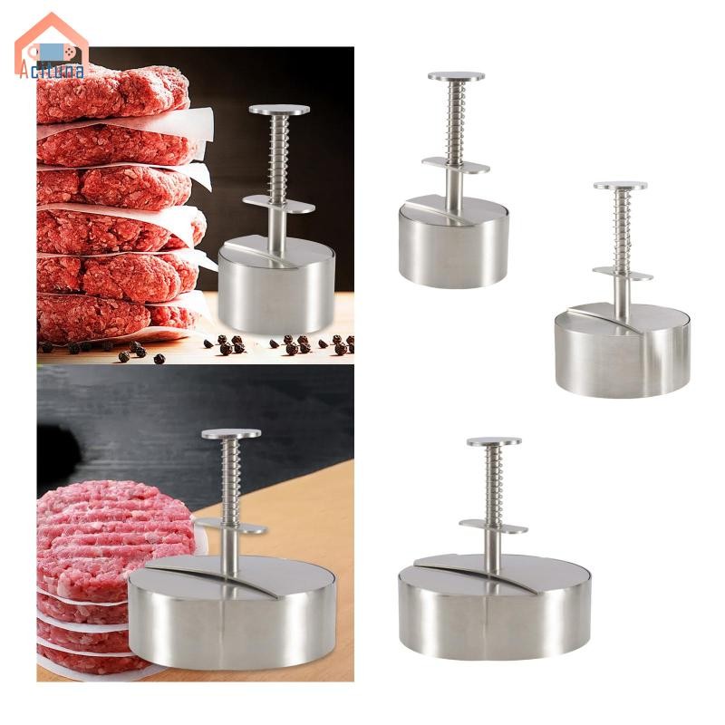 Acutuna Thép không gỉ Burger Press Smooth Hướng dẫn sử dụng chuyên nghiệp Patty Khuôn làm bánh sandwich Nấu thịt nướng Thịt nướng tự chế Bít tết thịt