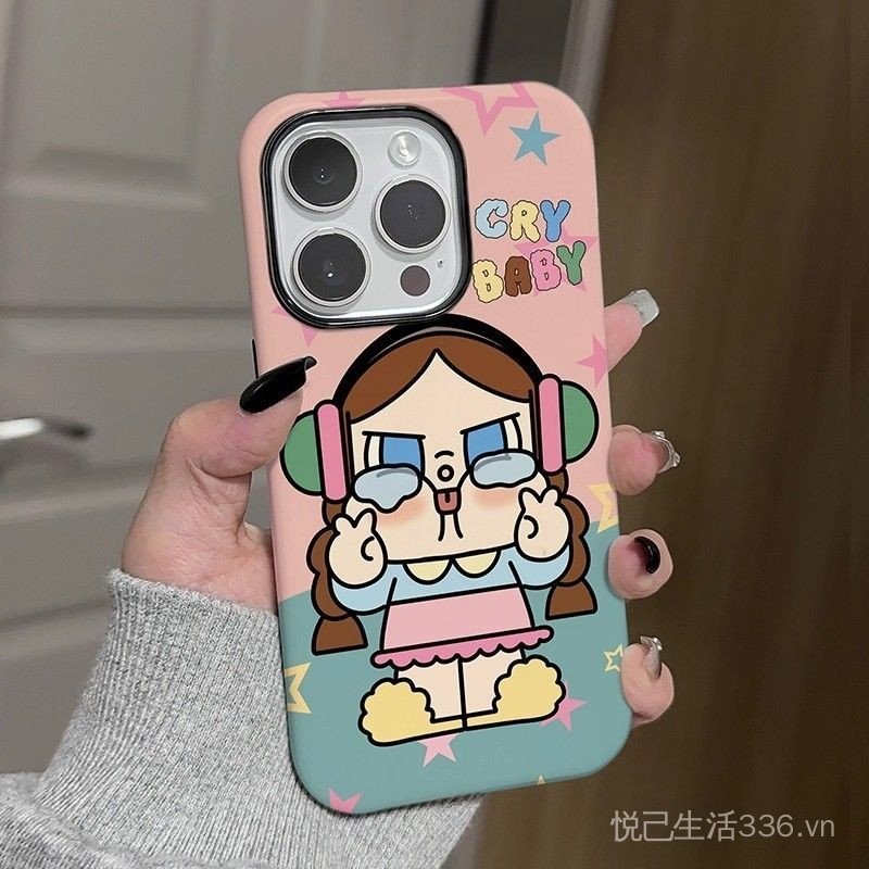 Khóc Bé Thích Hợp Cho 17pro Ốp Lưng Điện Thoại iPhone16 / 15 Phim 2 Trong 1 14 Ốp Cứng 13 Phong Cách Mới Niche