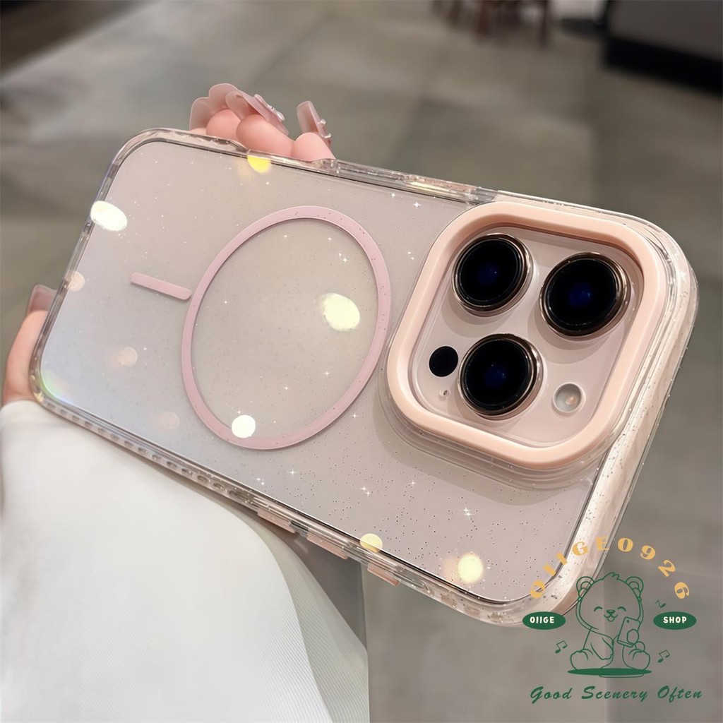Túi khí lấp lánh từ tính Vỏ điện thoại iphone16 Pro Max 15 14 13 12 11 vỏ cho vỏ iPhone Vỏ mềm silicon TPU chống sốc