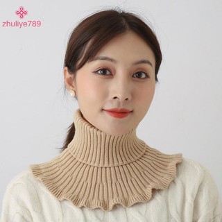 < zhuliye789 > Giữ ấm và lạnh ngoài trời cho nữ Cổ áo giả dệt kim ấm áp dày cổ cao Khăn quàng cổ giả Khăn quàng cổ có thể tháo rời