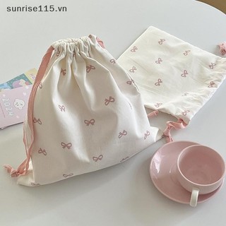 Ssvn Dễ Thương Nơ Màu Hồng In Hình Du Lịch Chăm Sóc Da Dây Rút Túi Bảo Quản Túi Trang Điểm Túi Quần Áo Túi Sắp Xếp Di Động.