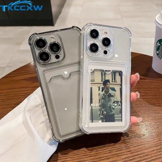 Iphone 16 15 14 13 12 11 Pro Max 13 12 Mini 14 15 16 Plus Vỏ Mềm Bảo Quản Ảnh Khe Cắm Thẻ Túi Khí Chống Sốc Vỏ Điện Thoại Trong Suốt