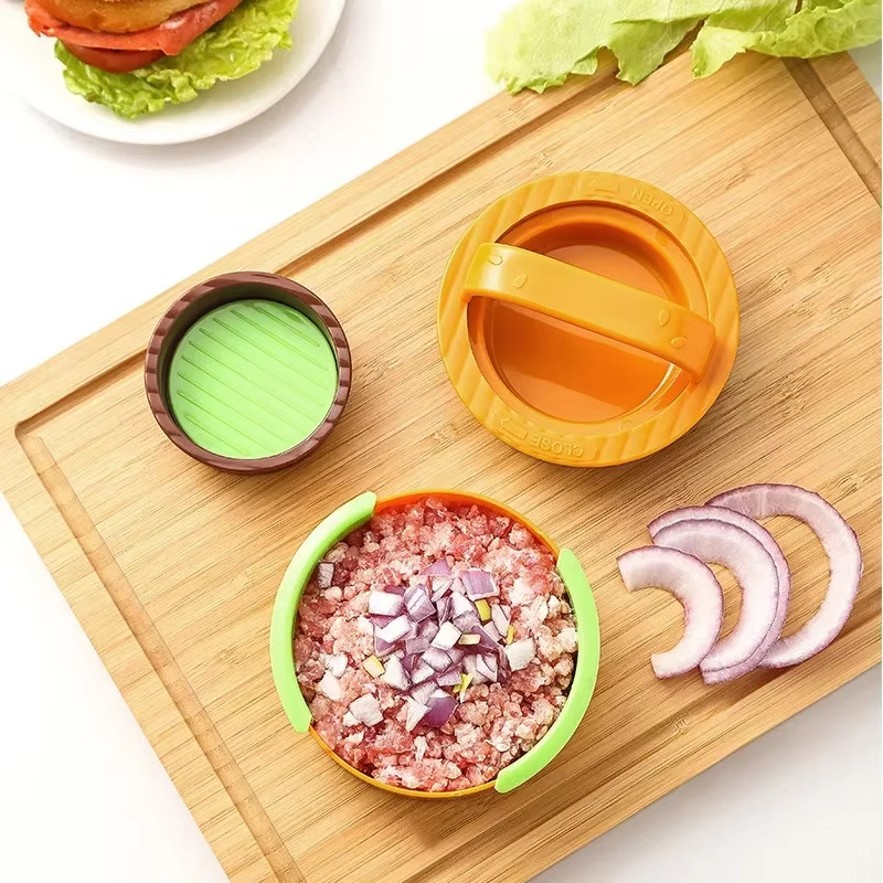 2 Khuôn Thịt Burger 3 Trong 1 Thịt Chống Dính Hamburger Khuôn Báo Chí Tiện Ích Nhà Bếp Làm Patty Cho Nhồi Bông Thanh Trượt BBQ Nướng Dụng Cụ Nhà Bếp