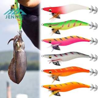 Mồi tôm bằng gỗ câu cá 3.0 # 12cm Mồi câu mực phát sáng để câu cá ban đêm [jennie1.vn]