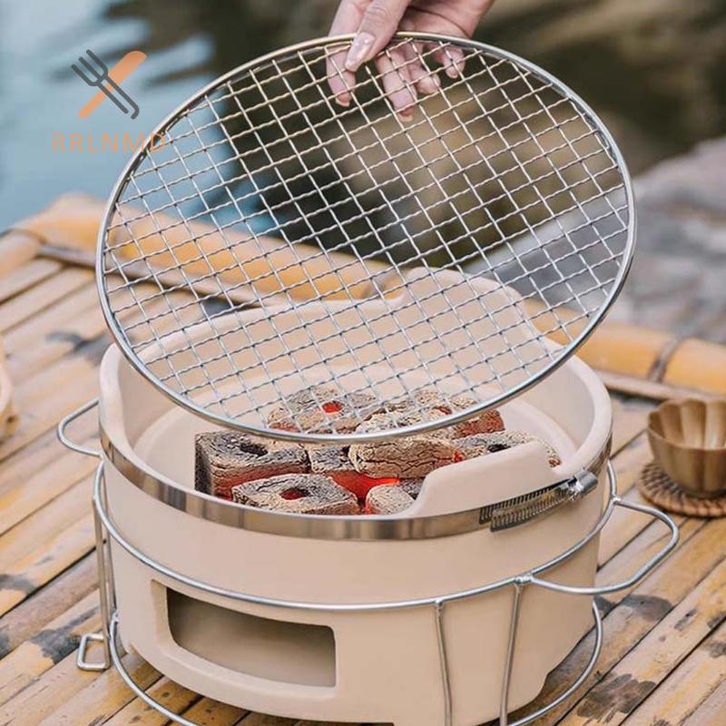 Rrlnmd 24 / 26CM Tròn Thép Không Gỉ Thịt Nướng Lưới BBQ Lưới Grate Lưới Cắm Trại Dã Ngoại Giá Đựng Thực Phẩm BBQ Nướng Dụng Cụ Nhà Bếp Phụ Kiện MỚI