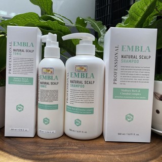 Dầu gội và serum giảm rụng tóc Embla Natural Scalp 500ml/200ml [ TN ]