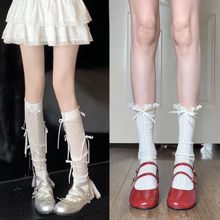 Tất nữ nơ ren dễ thương Hàn Quốc Ins Công chúa hợp thời trang Tất Lolita