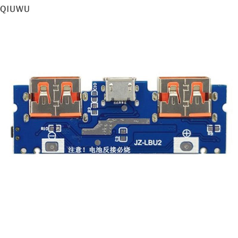 Bảng sạc Lithium QIUWU LED Dual USB 5V 2.4A Micro / Type-C USB Mobile 18650 Mô-đun sạc.