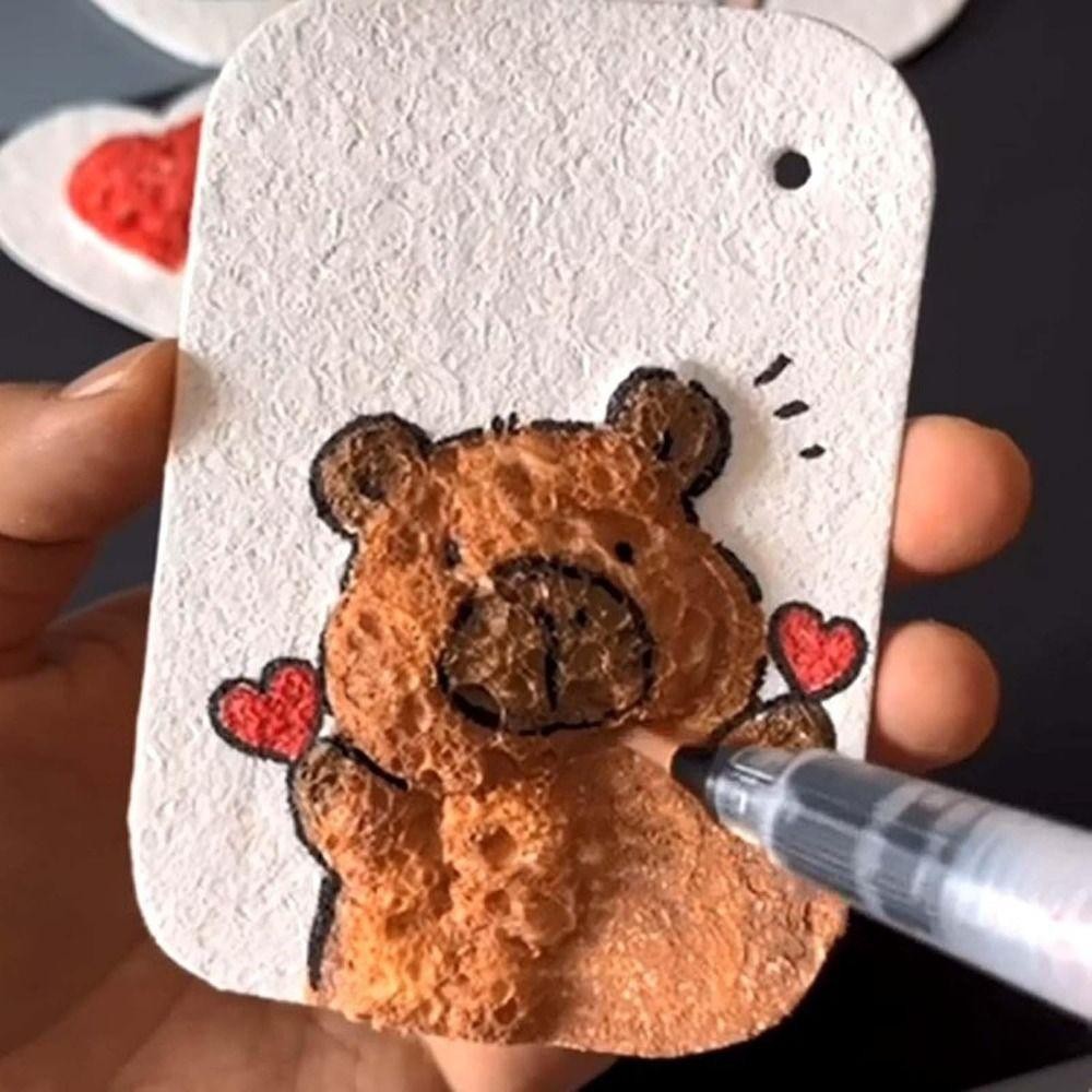 ORDOBOX 10 Cái Giấy vẽ họa tiết, Đồ chơi giáo dục Giấy kết cấu xốp phồng, Miếng bọt biển làm sạch da mặt thủ công sáng tạo cho trẻ em