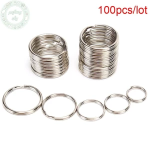 Pusky 100 Cái / lốc Móc Chìa Khóa DIY Kim Loại Chìa Khóa Chia Nhẫn Vòng Kim Loại Móc Khóa VN