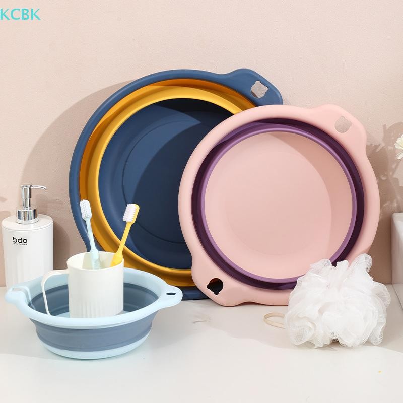 [Kc] Chậu rửa giặt di động có thể gập lại bằng nhựa Du lịch Bồn rửa gấp an toàn Bồn rửa có thể gập lại Thiết bị gia dụng phòng tắm [BK]