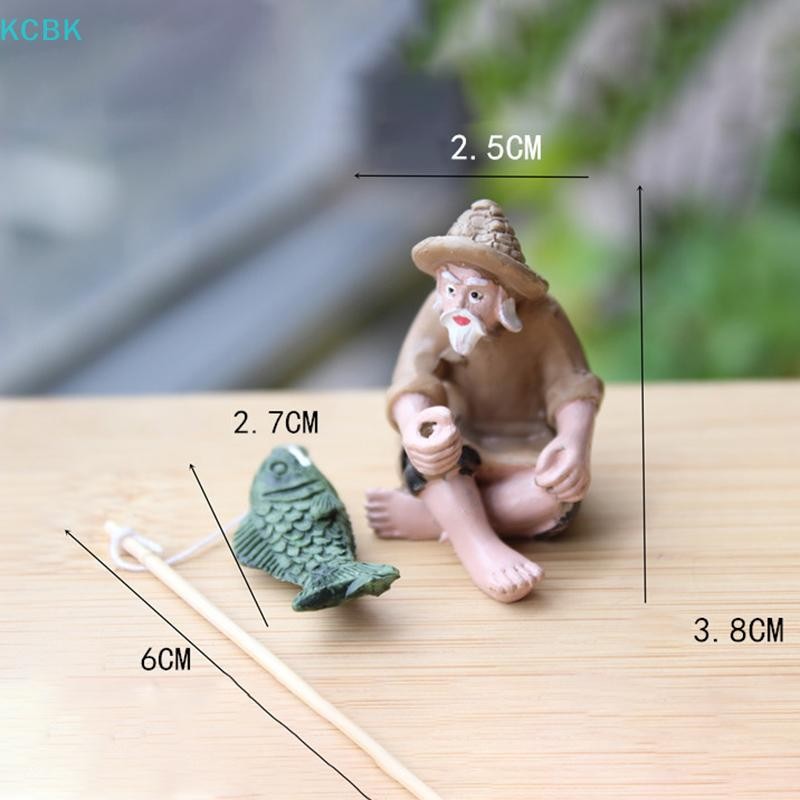[Kc] Câu Cá Ông Già Nhựa Hình Tượng Trang Trí Sân Vườn Micro-Landscape Thủ Công Sân Vườn [BK]
