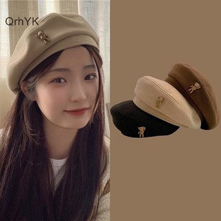 Nhà Máy Thời Trang Phong Cách Hàn Quốc Thanh Lịch Mùa Đông Dễ Thương Gấu Chắc Chắn Mũ Nồi Len Họa Sĩ Mũ Nồi Mũ QrhYK