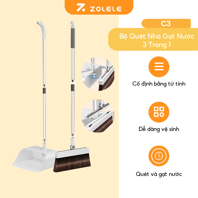 Ảnh Bộ Chổi Quét Nhà Thông Minh Kèm Hốt Rác Gạt Nước C3 Bộ Dụng Cụ Vệ SInh Zolele - Chính Hãng 2