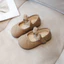 Giày búp bê chuẩn MG đế bệt đính nơ trần êm mềm nhẹ cho bé gái phong cách thời trang Hàn Quốc sz 21-25