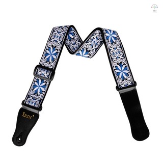 Irin GS-02 Dây đeo đàn Guitar thêu có thể điều chỉnh cho đàn Guitar điện Acoustic Phụ kiện âm trầm Màu xanh lam