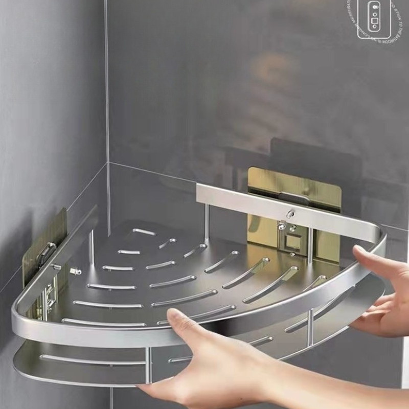 Kệ Phòng Tắm Để Đồ Dán Tường, Để Mỹ Phẩm, Xà Phòng Để Đồ Gọn Gàng Và Sạch Sẽ Chất Liệu Nhôm Hàng Không Cao Cấp