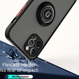 Ốp Điện Thoại Giá Đỡ Nhẫn Từ Tính Cho iPhone 16 15 14 13 12 Mini 11 Pro XS Max XR X 8 7 Plus SE 2022 TPU Ốp Lưng PC Matte Cover