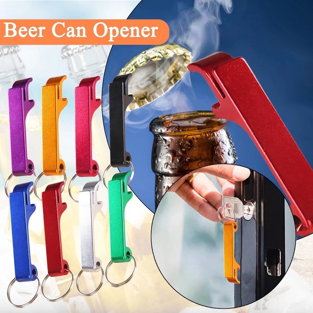 Dụng cụ mở chai hợp kim nhôm đa năng 4 trong 1, Dụng cụ mở chai móc khóa, Dụng cụ mở chai bia, Dụng cụ mở chai nước giải khát, Dụng cụ mở chai cầm tay gia đình