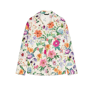 Áo Sơ mi Zara made in Morocco lụa in hoa nhiều sắc màu