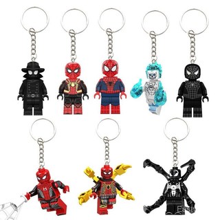 [Keychain] Mô hình Spider-Man tương thích với Lego, móc khóa sáng tạo cho ba lô, quà tặng cặp đôi nổi tiếng trên internet cho nam và nữ, đồ chơi khối xây dựng TFUH