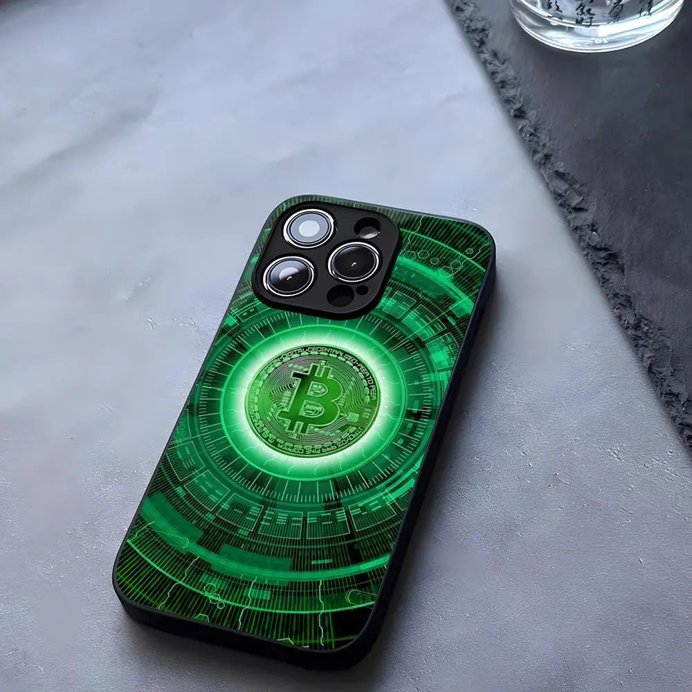 BK-2 Bitcoin Ethereum Art Ốp Điện Thoại Kính Cường Lực Cho IPhone 13 14 16 12 17,15 11 Pro XS Max Plus Mini X XR SE2020 Coque