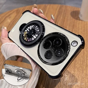 Ốp lưng silicon mềm trong suốt cho OPPO Find X8 Pro FindX8 FindX8Pro X8Pro X 8, chống sốc, viền đệm khí, bảo vệ chống rơi, có giá đỡ gập