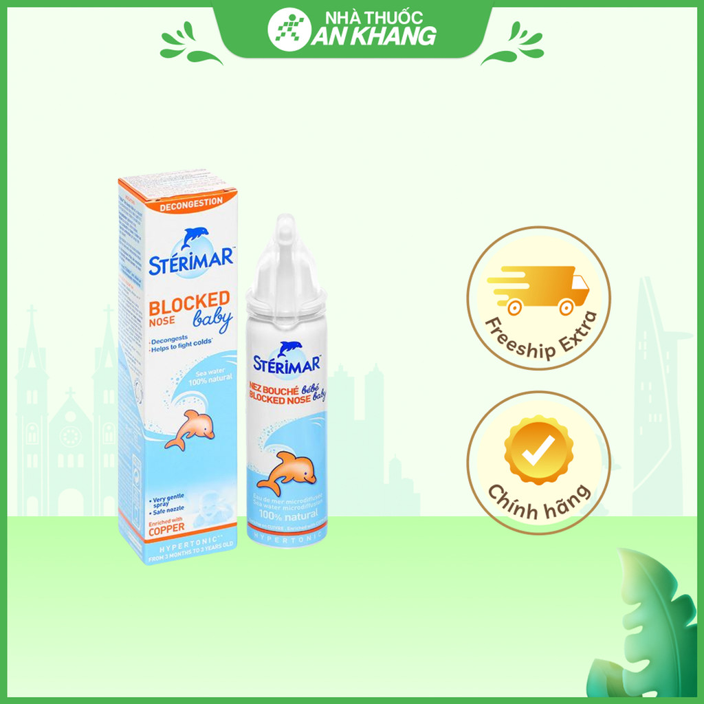 Dung dịch xịt mũi STERIMAR Allergic Nose hỗ trợ giảm viêm mũi dị ứng (Chai 50ml)