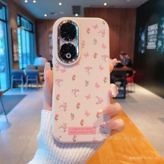 Ốp lưng Honor X9C X9B X9A 90 5G Honor 200 X9C Smart X7C Ốp lưng hình hoa tulip dễ thương silicone mềm mờ chống sốc với bảo vệ camera khung ống kính mạ bạc phong cách ins chống sốc