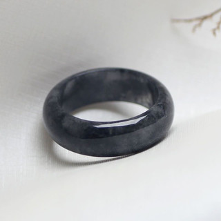 Nhẫn ngọc tự nhiên đen họa tiết tranh mực, unisex, cặp đôi, 3881 người đã thu thập