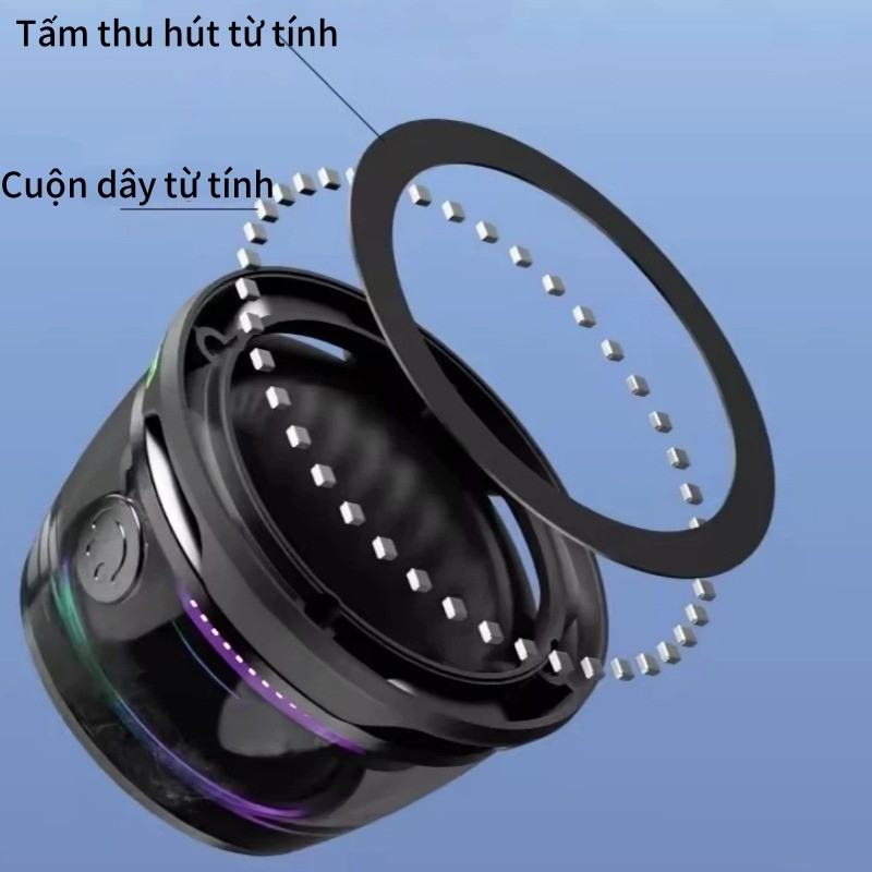 Loa Bluetooth tích hợp nam châm M2,Ngoại hình xuyên thấu kết hợp LED RGB,Mát mẻ và đầy màu sắc
