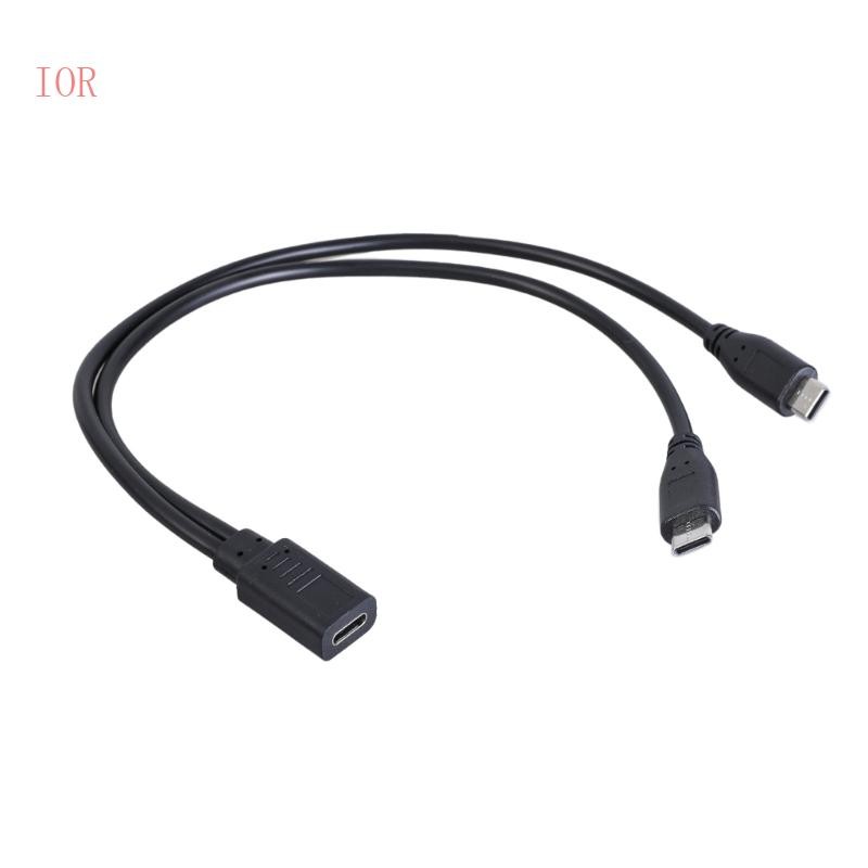 Cáp sạc IOR Double Type C Sạc hai thiết bị đồng thời với cổng loại C đơn cho điện thoại thông minh và máy tính bảng